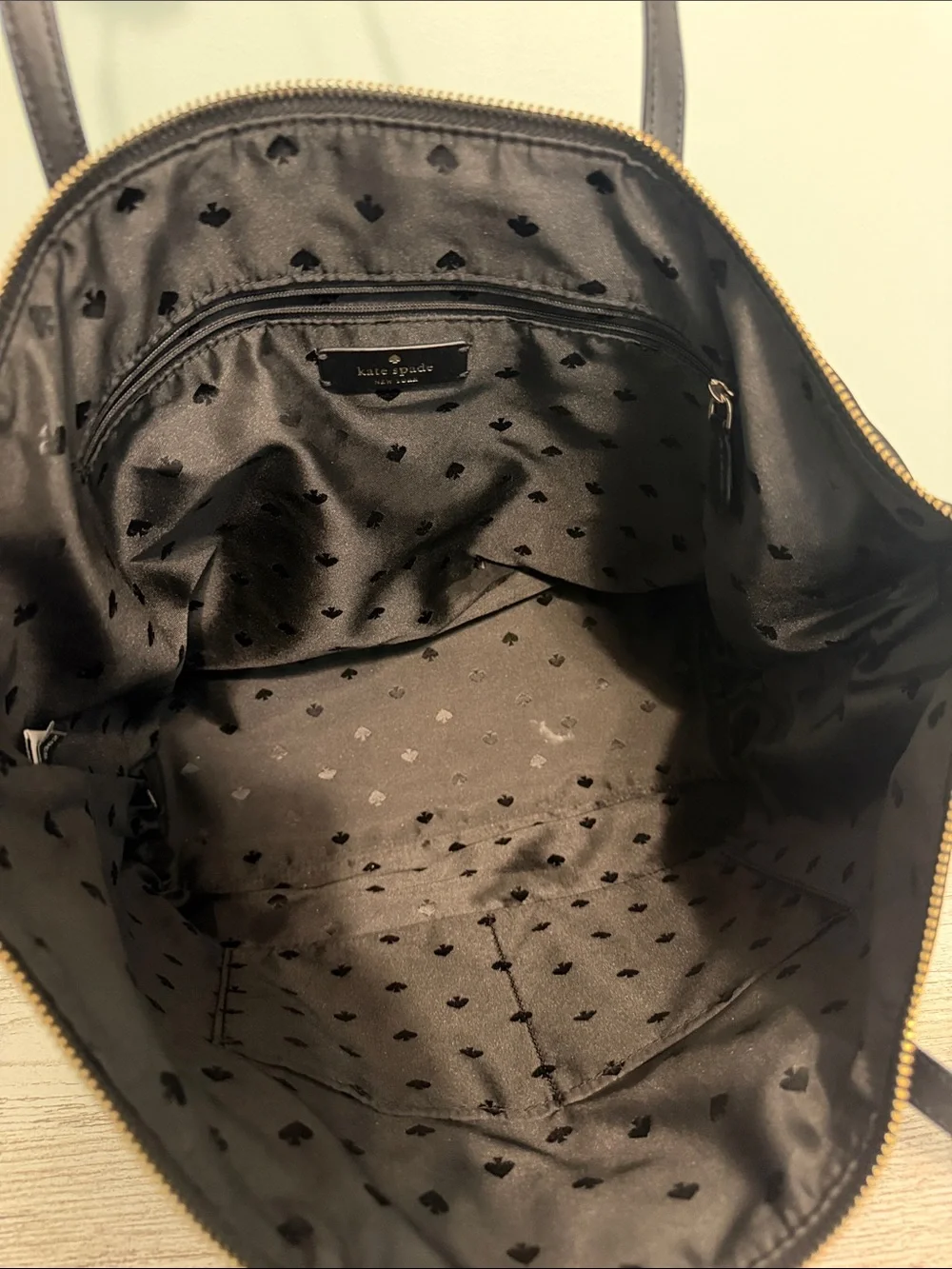 kate spade Black Nylon Zip-Top Tote